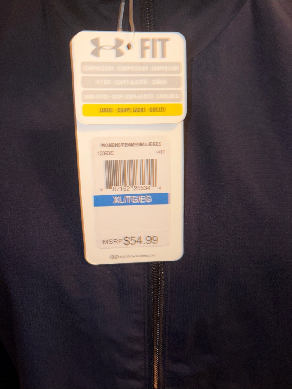 Under Armour Dark Navy Full Zip Track Jacket with White Logo - Picture 2 of 9